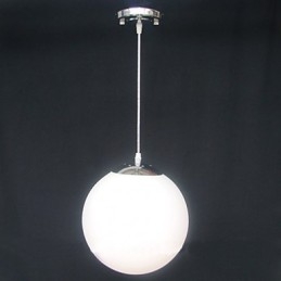 Lustre decorativo de bola de vidro branco contraído