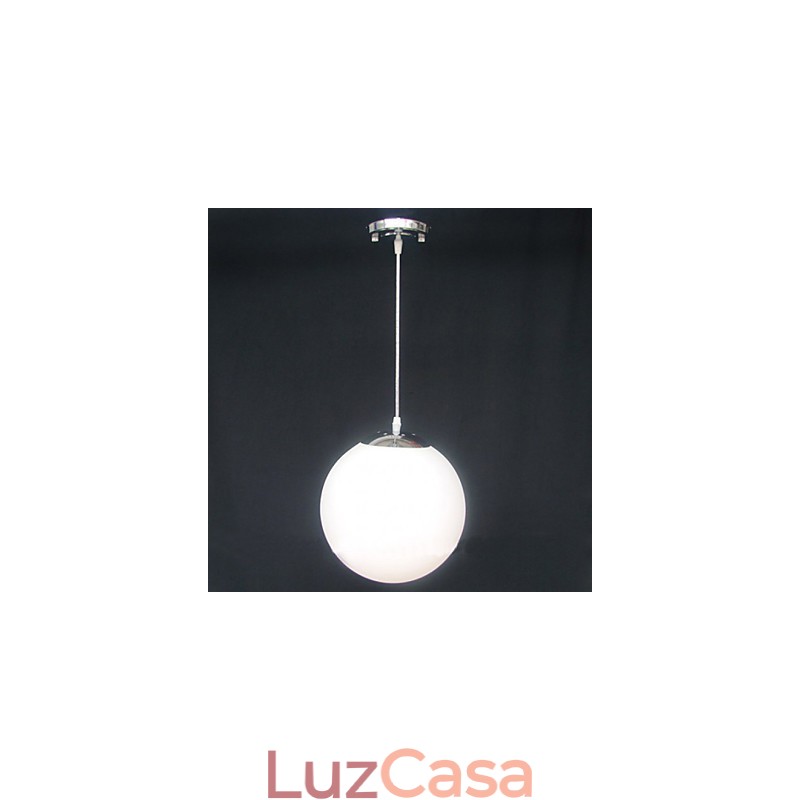 Lustre decorativo de bola de vidro branco contraído