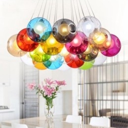 Criativo The Nordic Color Restaurando os antigos costumes Goldfish Bowl Vidro Criativo Droplight Lâmpada Luz (Se você pedir várias bolas de vidro, elas virão com um pingente fixo) (Selecione a quantidade e a cor da bola de vidro abaixo)