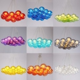 Criativo The Nordic Color Restaurando os antigos costumes Goldfish Bowl Vidro Criativo Droplight Lâmpada Luz (Se você pedir várias bolas de vidro, elas virão com um pingente fixo) (Selecione a quantidade e a cor da bola de vidro abaixo)