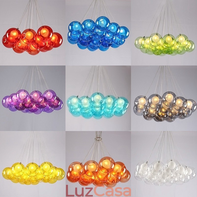Criativo The Nordic Color Restaurando os antigos costumes Goldfish Bowl Vidro Criativo Droplight Lâmpada Luz (Se você pedir várias bolas de vidro, elas virão com um pingente fixo) (Selecione a quantidade e a cor da bola de vidro abaixo)