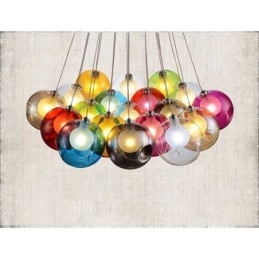 Criativo The Nordic Color Restaurando os antigos costumes Goldfish Bowl Vidro Criativo Droplight Lâmpada Luz (Se você pedir várias bolas de vidro, elas virão com um pingente fixo) (Selecione a quantidade e a cor da bola de vidro abaixo)