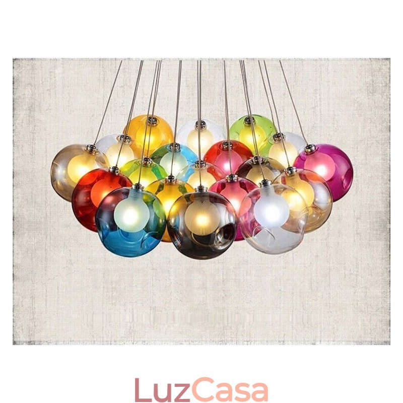 Criativo The Nordic Color Restaurando os antigos costumes Goldfish Bowl Vidro Criativo Droplight Lâmpada Luz (Se você pedir várias bolas de vidro, elas virão com um pingente fixo) (Selecione a quantidade e a cor da bola de vidro abaixo)