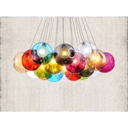 Criativo The Nordic Color Restaurando os antigos costumes Goldfish Bowl Vidro Criativo Droplight Lâmpada Luz (Se você pedir várias bolas de vidro, elas virão com um pingente fixo) (Selecione a quantidade e a cor da bola de vidro abaixo)