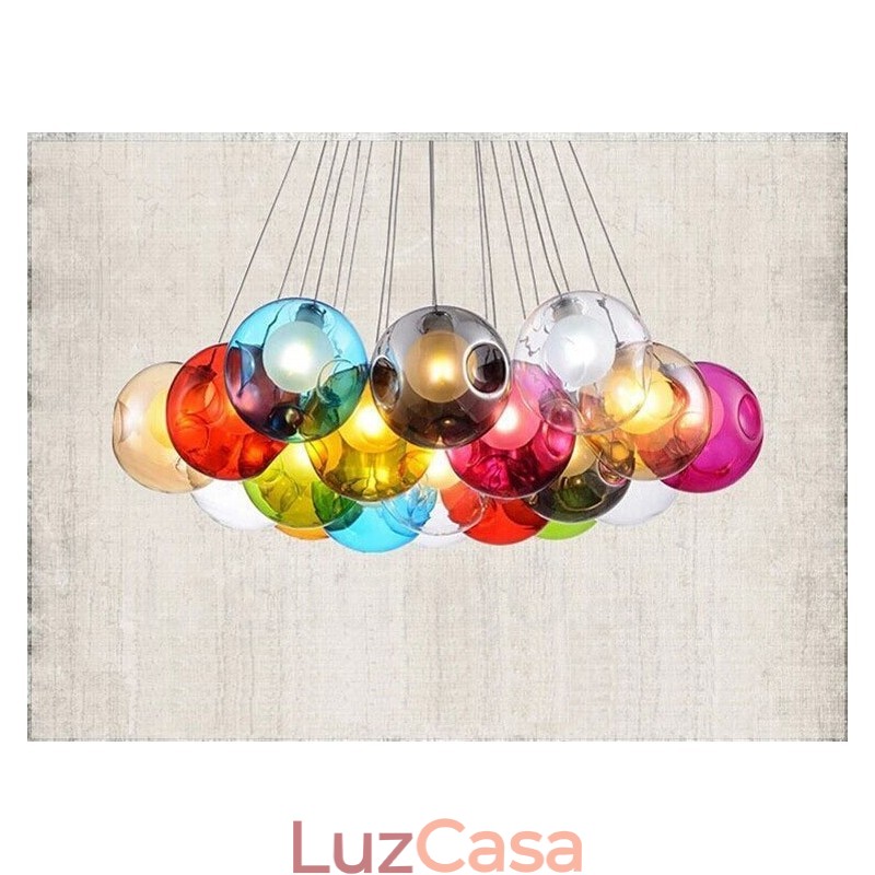 Criativo The Nordic Color Restaurando os antigos costumes Goldfish Bowl Vidro Criativo Droplight Lâmpada Luz (Se você pedir várias bolas de vidro, elas virão com um pingente fixo) (Selecione a quantidade e a cor da bola de vidro abaixo)