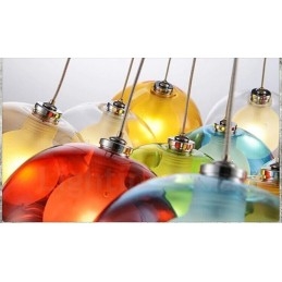 Criativo The Nordic Color Restaurando os antigos costumes Goldfish Bowl Vidro Criativo Droplight Lâmpada Luz (Se você pedir várias bolas de vidro, elas virão com um pingente fixo) (Selecione a quantidade e a cor da bola de vidro abaixo)
