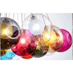 Criativo The Nordic Color Restaurando os antigos costumes Goldfish Bowl Vidro Criativo Droplight Lâmpada Luz (Se você pedir várias bolas de vidro, elas virão com um pingente fixo) (Selecione a quantidade e a cor da bola de vidro abaixo)