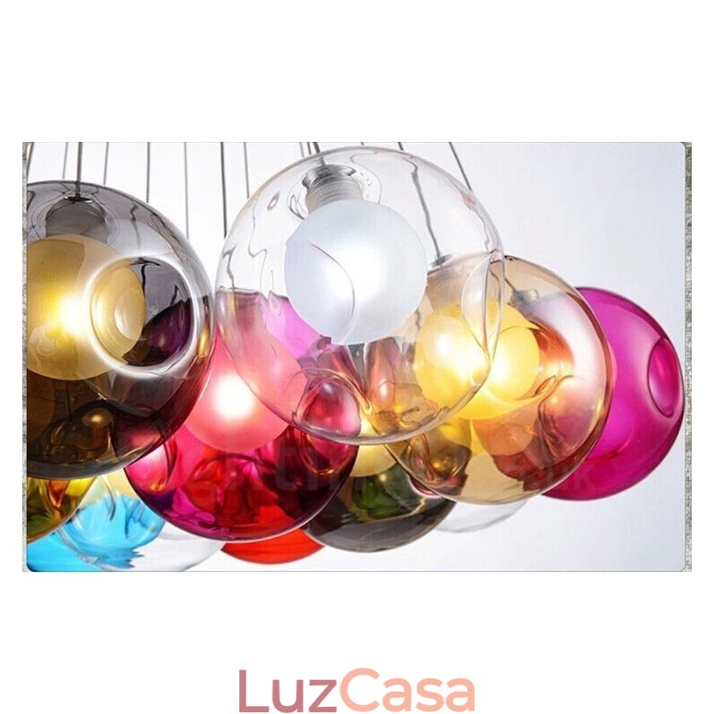 Criativo The Nordic Color Restaurando os antigos costumes Goldfish Bowl Vidro Criativo Droplight Lâmpada Luz (Se você pedir várias bolas de vidro, elas virão com um pingente fixo) (Selecione a quantidade e a cor da bola de vidro abaixo)