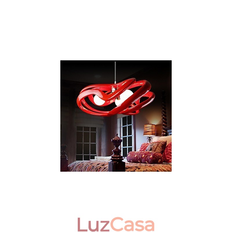 Luminária pendente de resina com pintura contemporânea moderna