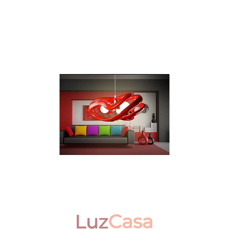 Luminária pendente de resina com pintura contemporânea moderna