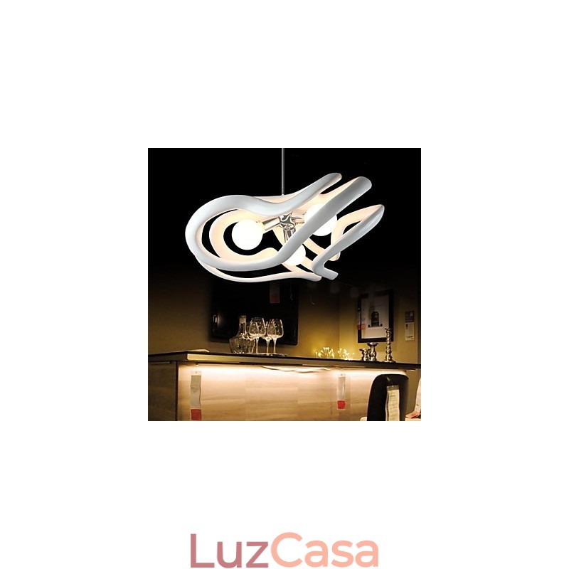 Luminária pendente de resina com pintura contemporânea moderna