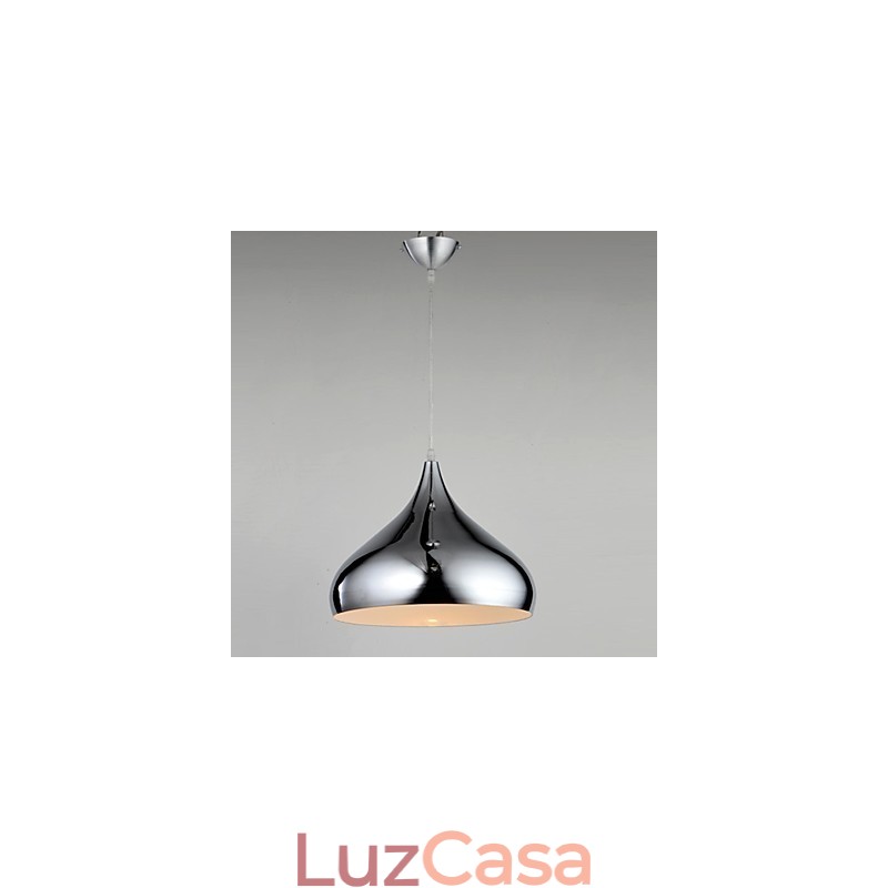 Luminária pendente moderna e contemporânea em metal cromado estilo mini