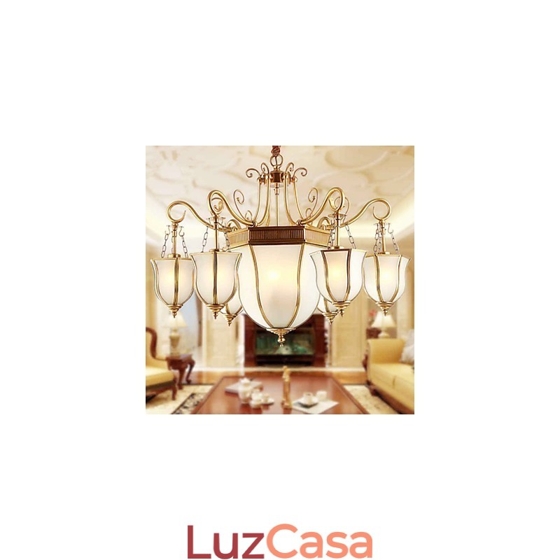 Lustre Tradicional Clássico Rústico Lodge Metal