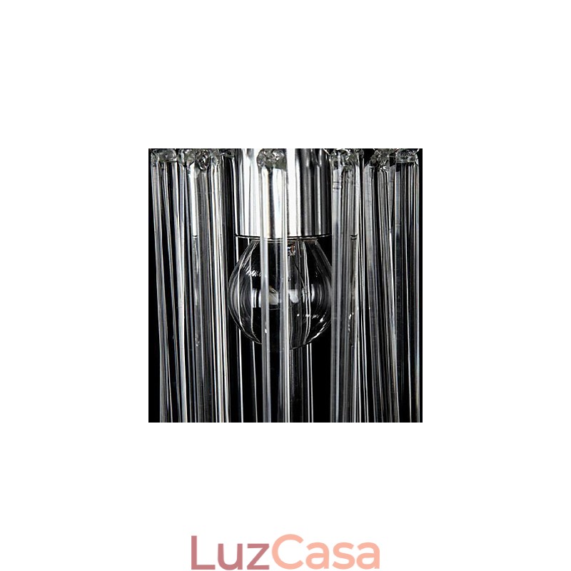 Luminária pendente moderna contemporânea de cristal cromado em metal