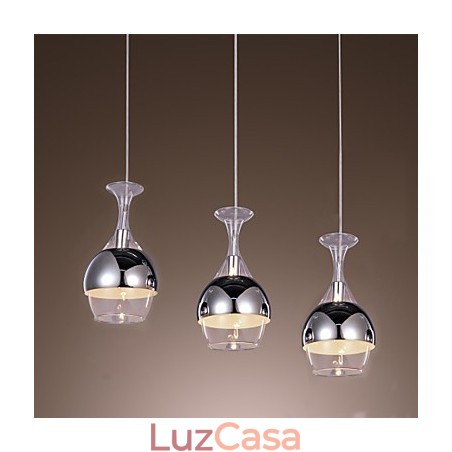 Pendente Criativo de 3 Luzes em Estilo Francês em Forma de Taça Pendente Criativo de 3 Luzes em Estilo Francês em Forma de Taça