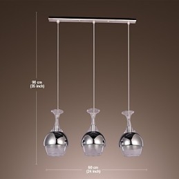 Pendente moderno criativo de 3 luzes em forma de taça