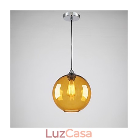Luminária pendente de vidro moderna com design de bolha âmbar redonda e cúpula de vidro Luminária pendente de vidro moderna com design de bolha âmbar redonda e cúpula de vidro