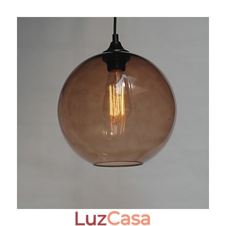 Luminária pendente moderna de vidro com design redondo de bolhas marrons