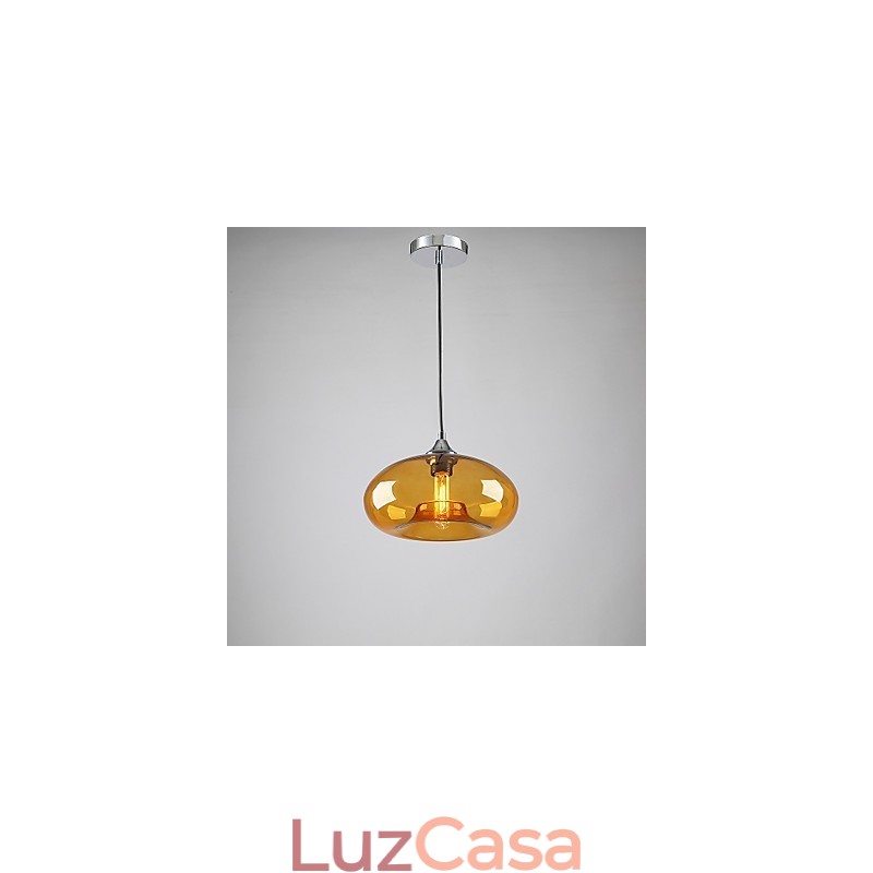Característica moderna 1 pingente de luz com sombra transparente