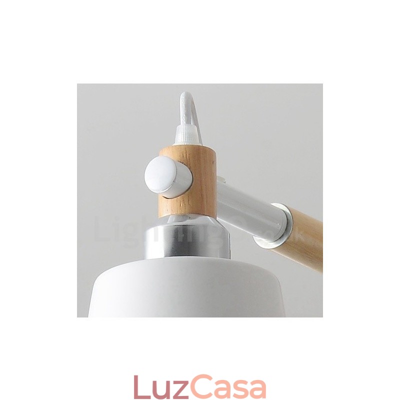 Lustre moderno contemporâneo de madeira com 6 luzes