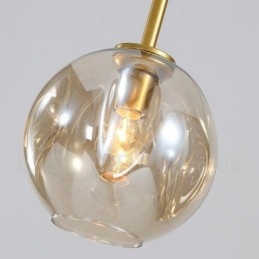 Lustre moderno contemporâneo de 7 luzes com cúpula de vidro transparente e lâmpada
