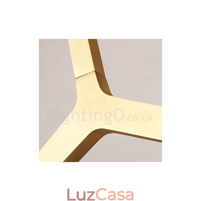 Lustre moderno contemporâneo de 6 luzes e 2 níveis (preto dourado)