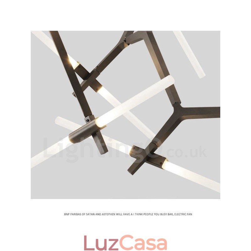 Lustre moderno contemporâneo de 12 luzes (preto dourado)