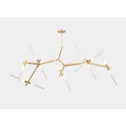 Lustre moderno contemporâneo de 14 luzes (preto dourado)