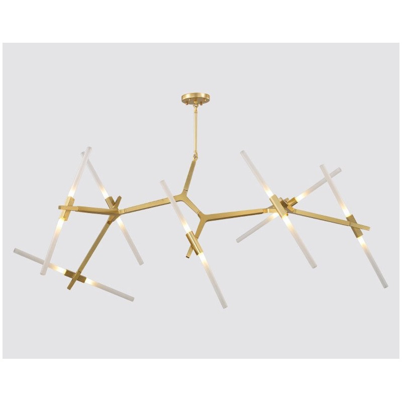 Lustre moderno contemporâneo de 14 luzes (preto dourado)