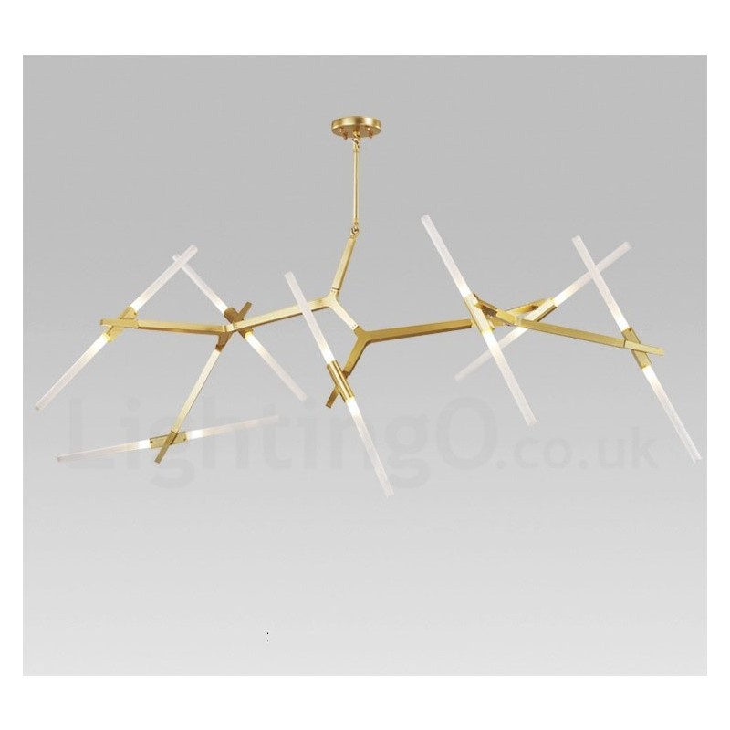 Lustre moderno contemporâneo de 14 luzes (preto dourado)