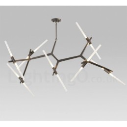 Lustre moderno contemporâneo de 14 luzes (preto dourado)