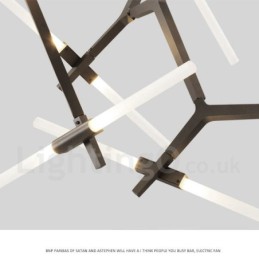 Lustre moderno contemporâneo de 14 luzes (preto dourado)