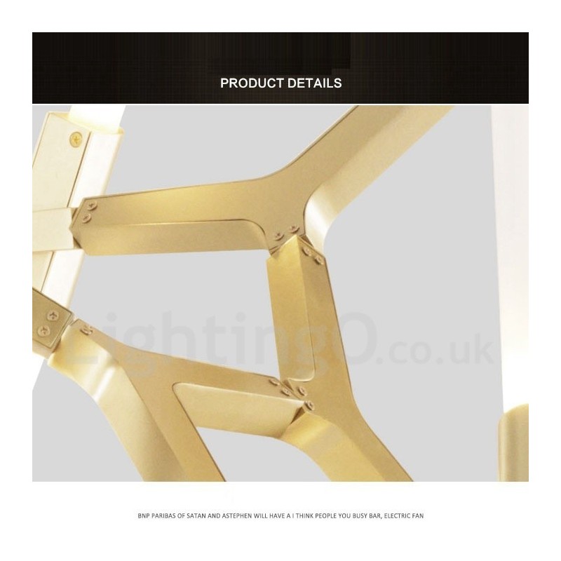 Lustre moderno contemporâneo de 14 luzes (preto dourado)