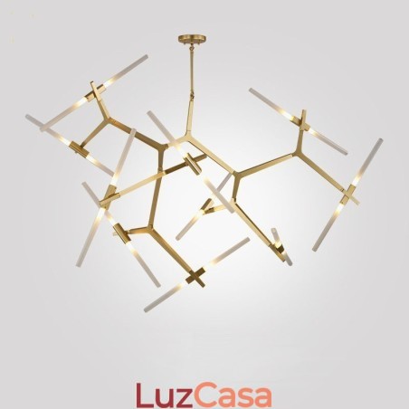 Lustre moderno contemporâneo de 20 luzes (preto dourado) Lustre moderno contemporâneo de 20 luzes (preto dourado)