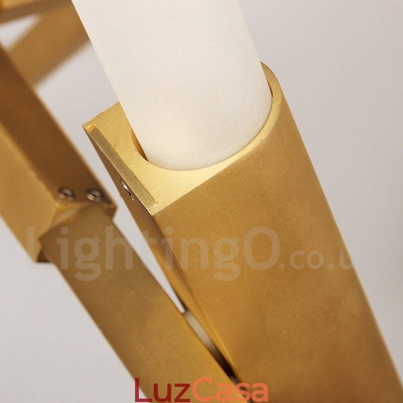 Lustre moderno contemporâneo de 20 luzes (preto dourado)