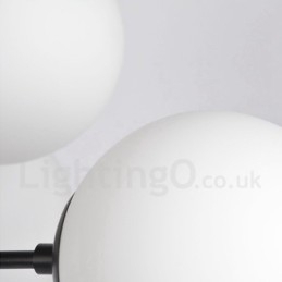 Lustre de metal preto, moderno, contemporâneo, de 8 luzes, 2 níveis, com cúpula de vidro
