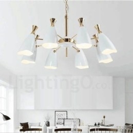 Lustre moderno estilo contemporâneo com 8 luzes