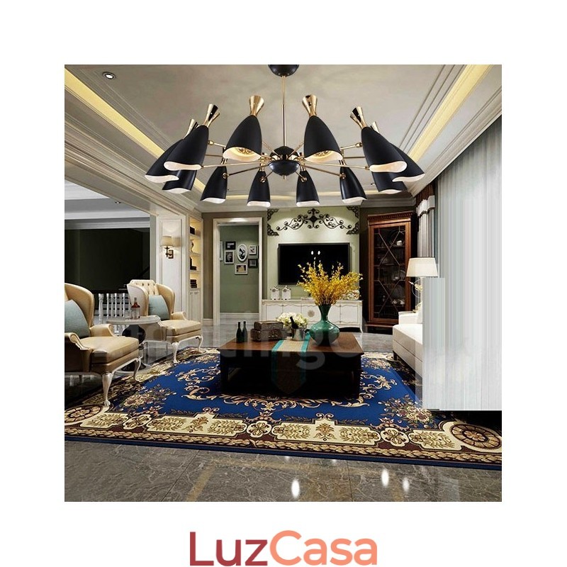 Lustre de 12 luzes estilo contemporâneo moderno