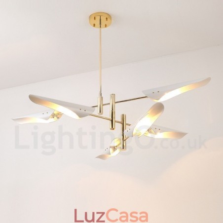 Lustre moderno contemporâneo de 3 níveis e 6 luzes Lustre moderno contemporâneo de 3 níveis e 6 luzes