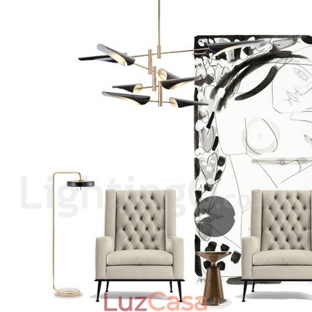 Lustre moderno contemporâneo de 4 níveis e 8 luzes Lustre moderno contemporâneo de 4 níveis e 8 luzes