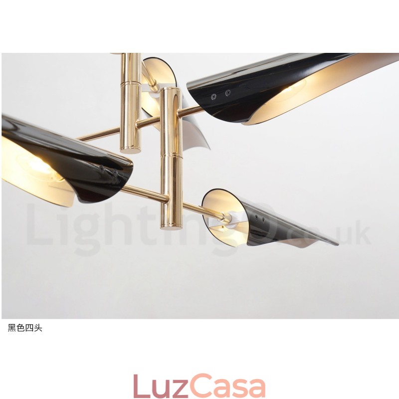 Lustre moderno contemporâneo de 4 níveis e 8 luzes