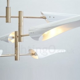 Lustre moderno contemporâneo de 4 níveis e 8 luzes