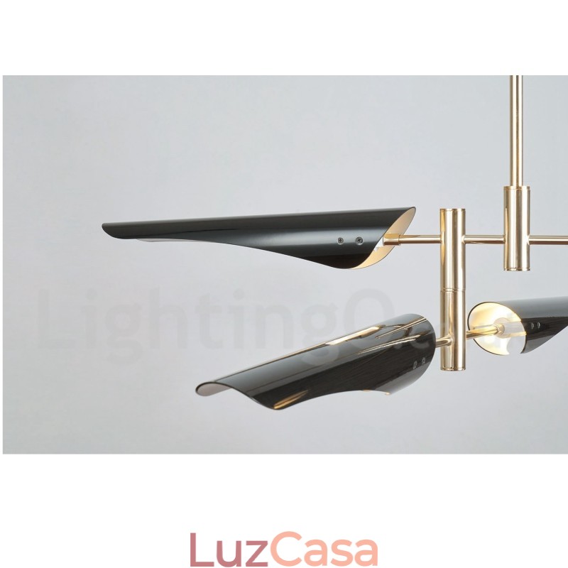 Lustre moderno contemporâneo de 4 níveis e 8 luzes