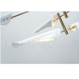 Lustre moderno contemporâneo de 4 níveis e 8 luzes
