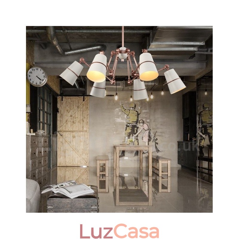 Lustre de 6 luzes com luz de estilo contemporâneo moderno