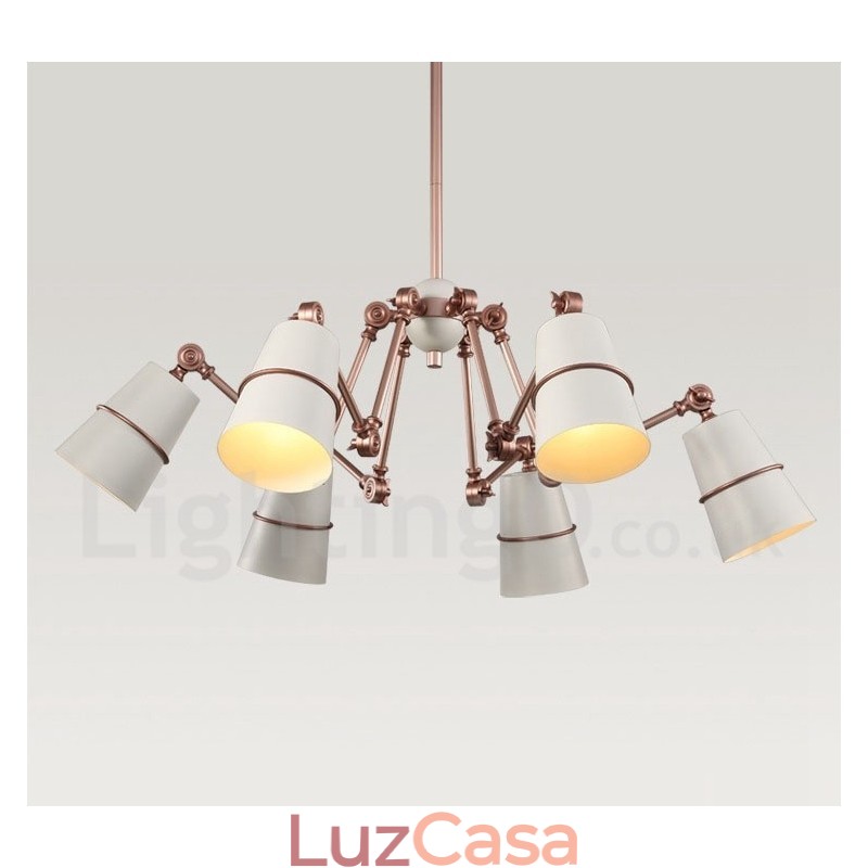 Lustre de 6 luzes com luz de estilo contemporâneo moderno