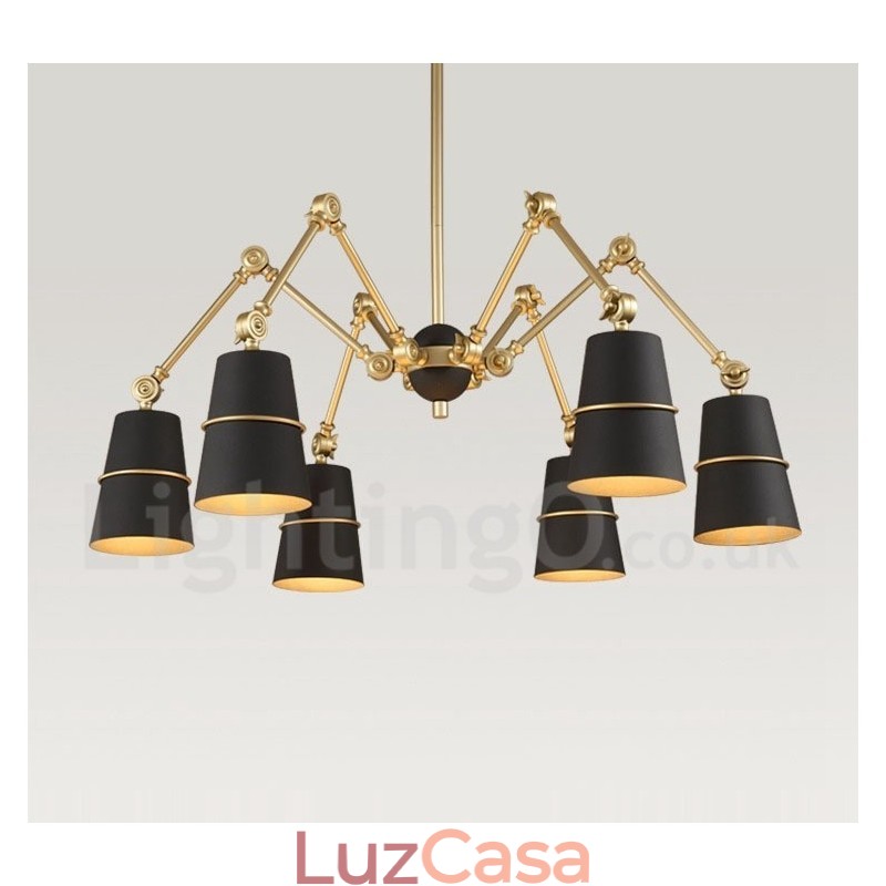 Lustre de 6 luzes com luz de estilo contemporâneo moderno