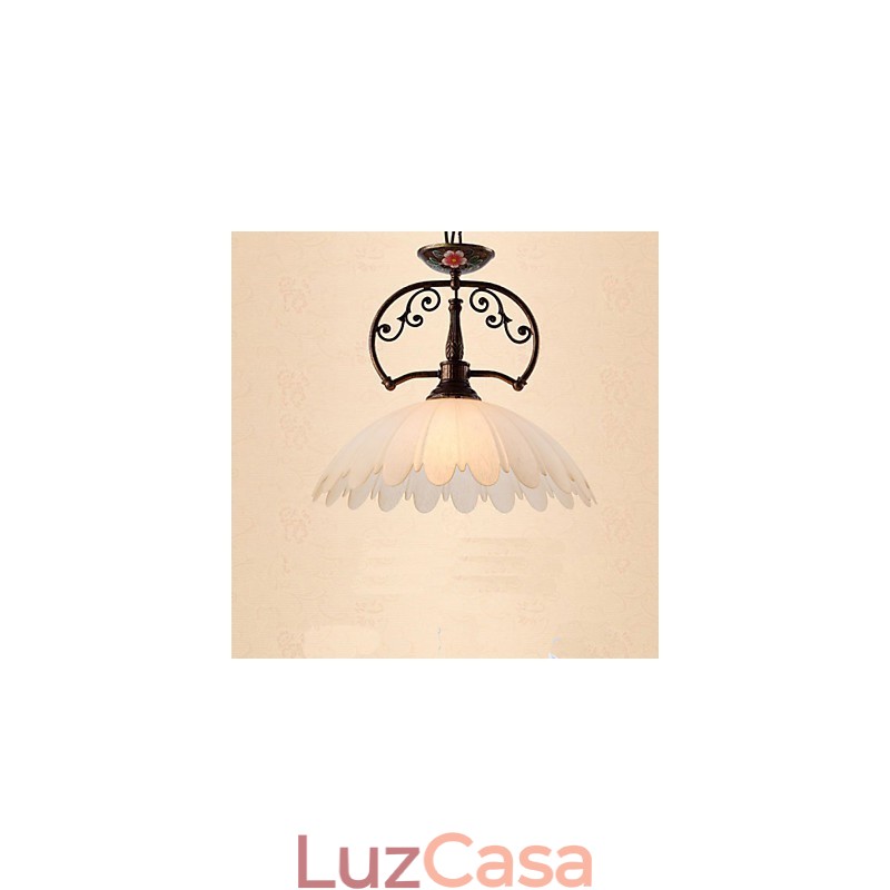 Luminária pendente retrô pintada à mão com arte Iluminação de luminária
