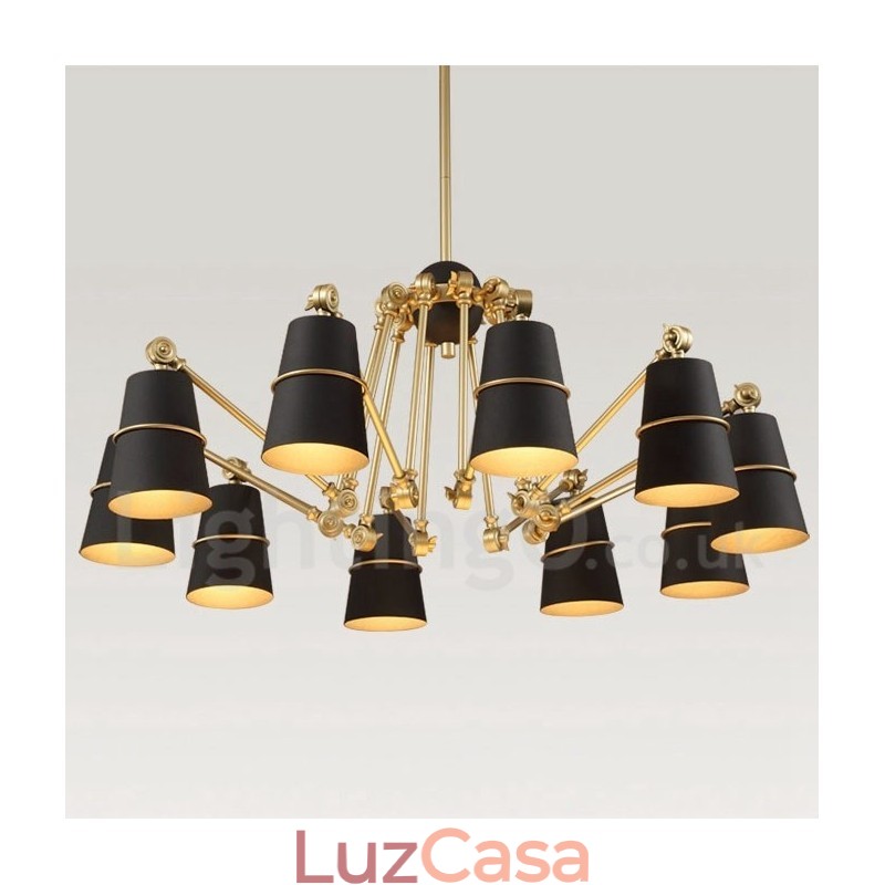Lustre de 10 luzes com luz de estilo contemporâneo moderno
