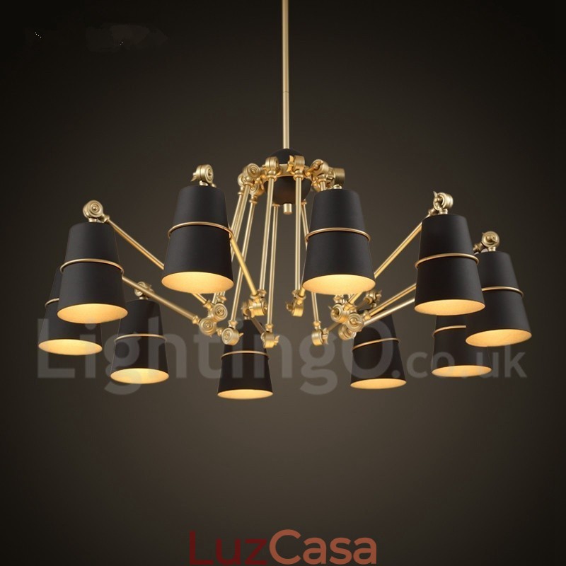 Lustre de 10 luzes com luz de estilo contemporâneo moderno